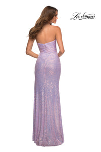 Strapless Long Sequin La Femme Designer Prom Dress