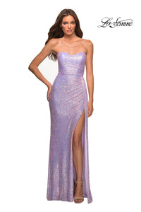 Strapless Long Sequin La Femme Designer Prom Dress