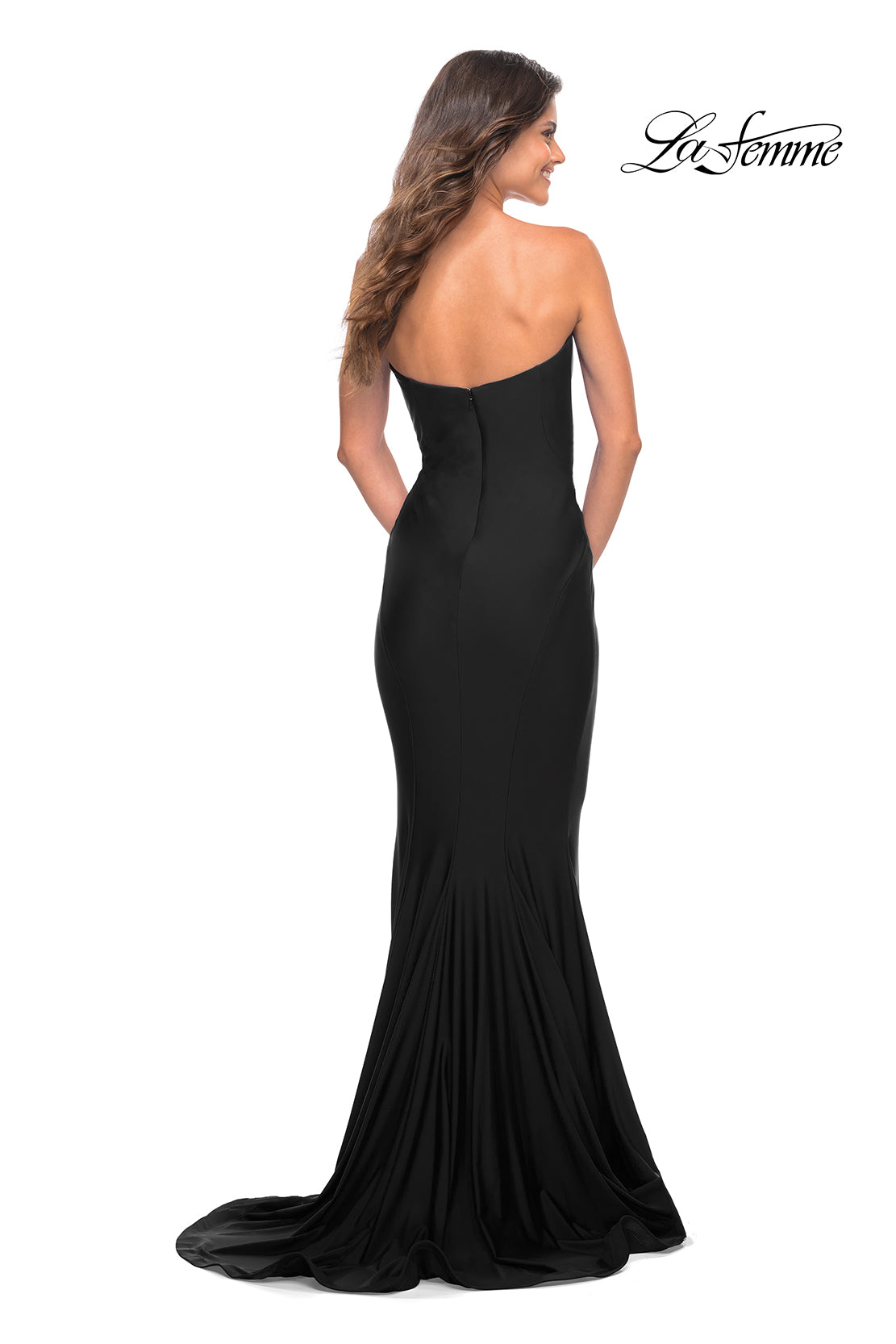 La Femme Simple Mermaid Strapless Formal Dress