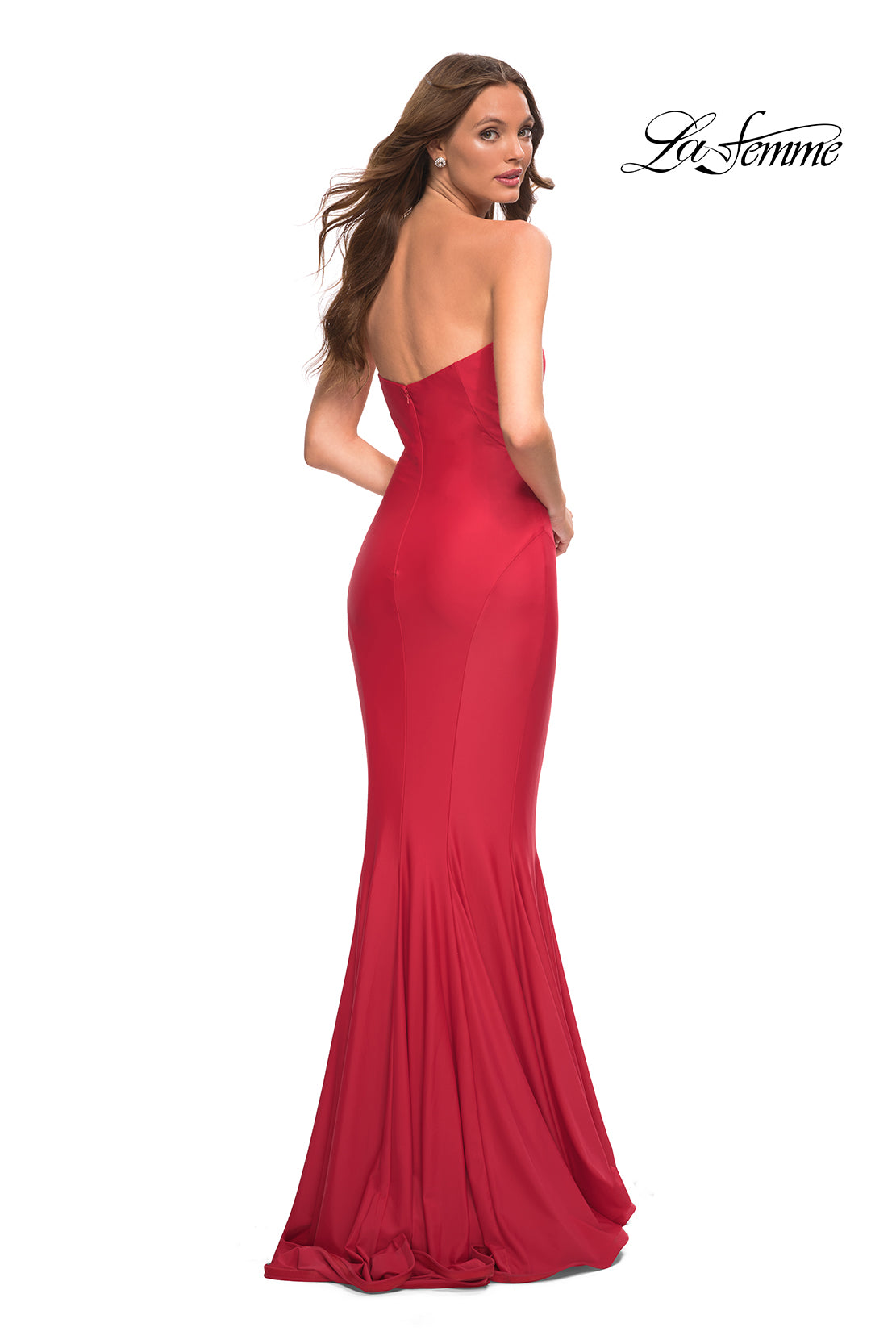 La Femme Simple Mermaid Strapless Formal Dress