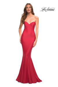 La Femme Simple Mermaid Strapless Formal Dress