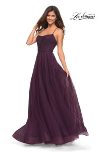 Corset-Back Long La Femme A-Line Prom Dress