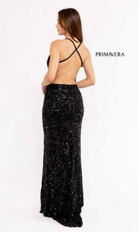 Dark Sequin-Pattern Long Prom Dress 3295D