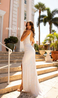 Primavera Open Back Sequin Formal Gown 3727