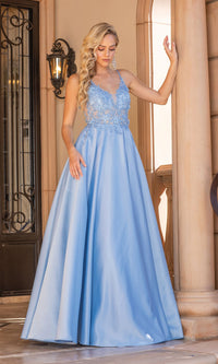 A-Line Ball Gown With Sheer Bodice