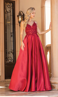 A-Line Ball Gown With Sheer Bodice