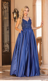 A-Line Ball Gown With Sheer Bodice