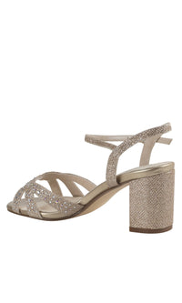 Ivy Champagne Low Heel Prom Shoes 4586