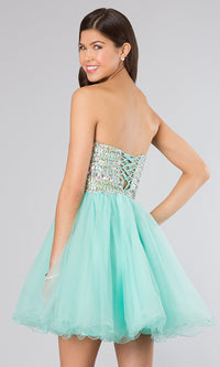 Jeweled Bodice Prom Dress Short