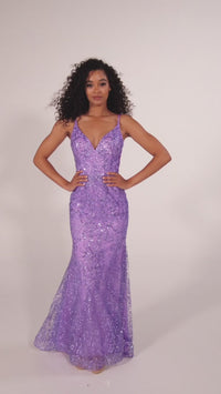 Colette CL2019 Long Prom Dress in Glitter-Sequin