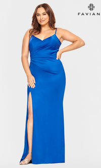 Faviana Stretchy Long Plus-Size Prom Dress 9530