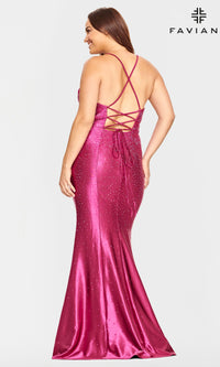 Faviana Beaded Long Plus-Size Prom Dress 9535