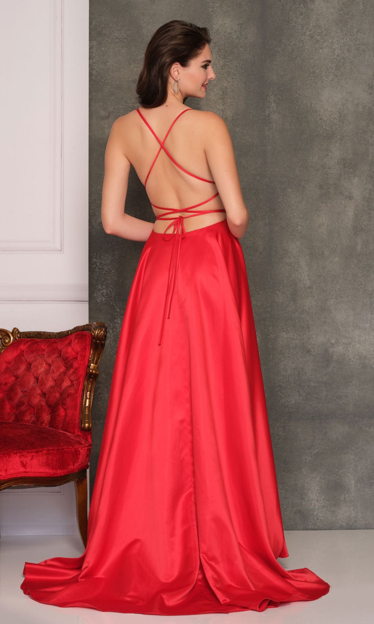 Dave & Johnny Backless Long Designer Prom Dress