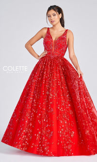 Colette Designer Prom Sequin & Glitter Ball Gown