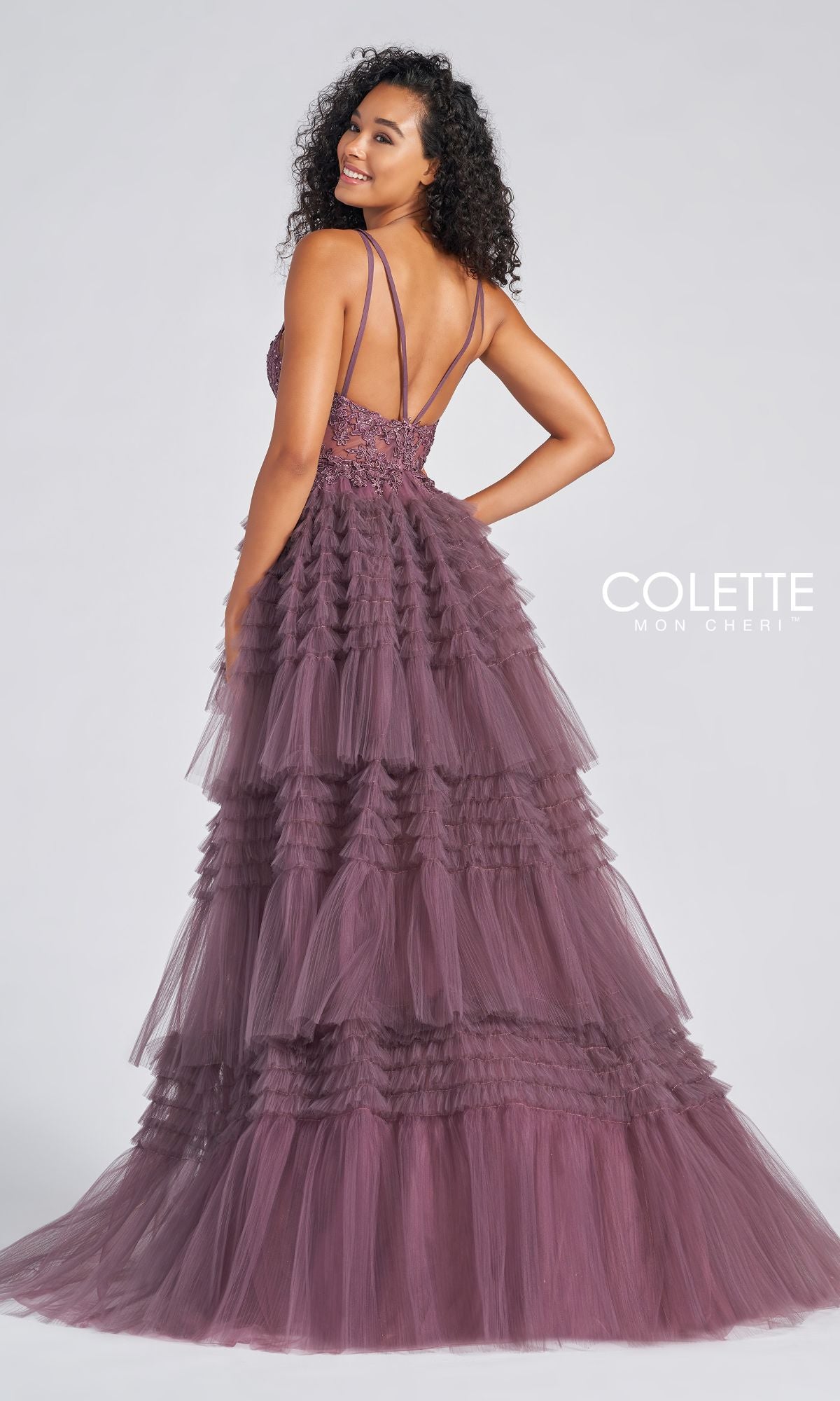 High-Low Tiered-Tulle Prom Dress CL12281