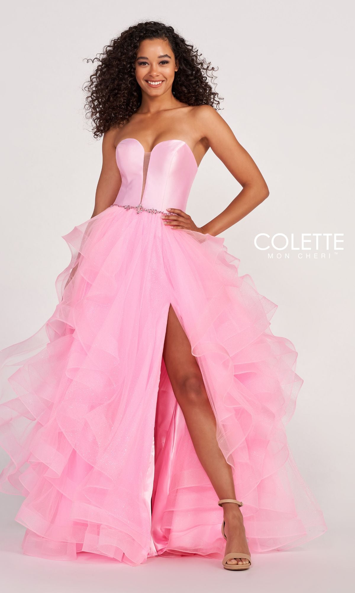 Birthday Belle Pink Champagne High Low Layered Tulle Party Dress