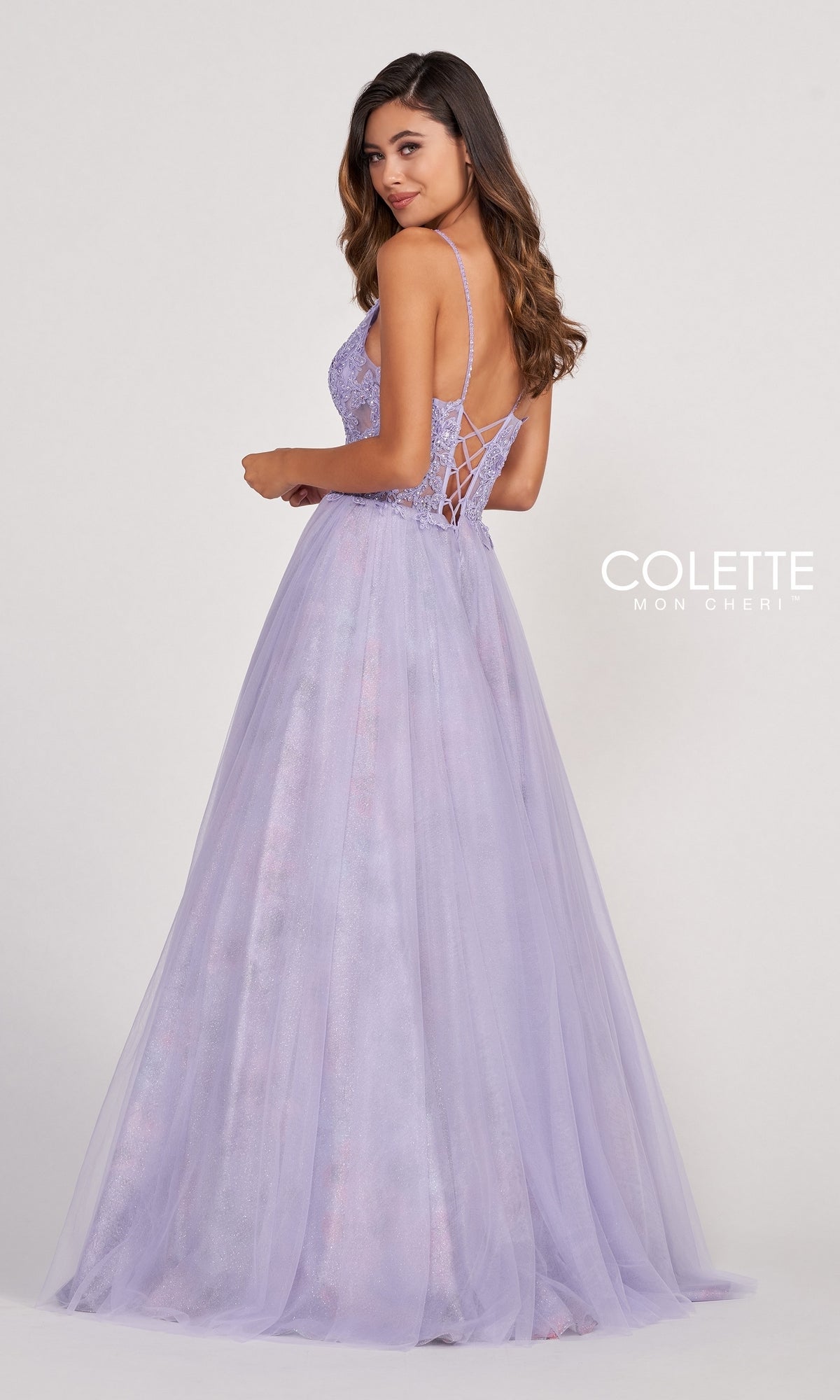 Pastel Long Tulle Prom Ball Gown by Colette