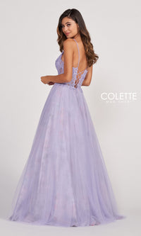 Pastel Long Tulle Prom Ball Gown by Colette