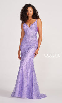 Colette CL2019 Long Prom Dress in Glitter-Sequin