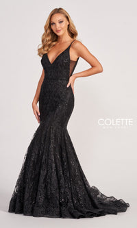 Colette CL2021 Long Mermaid Glitter Prom Dress