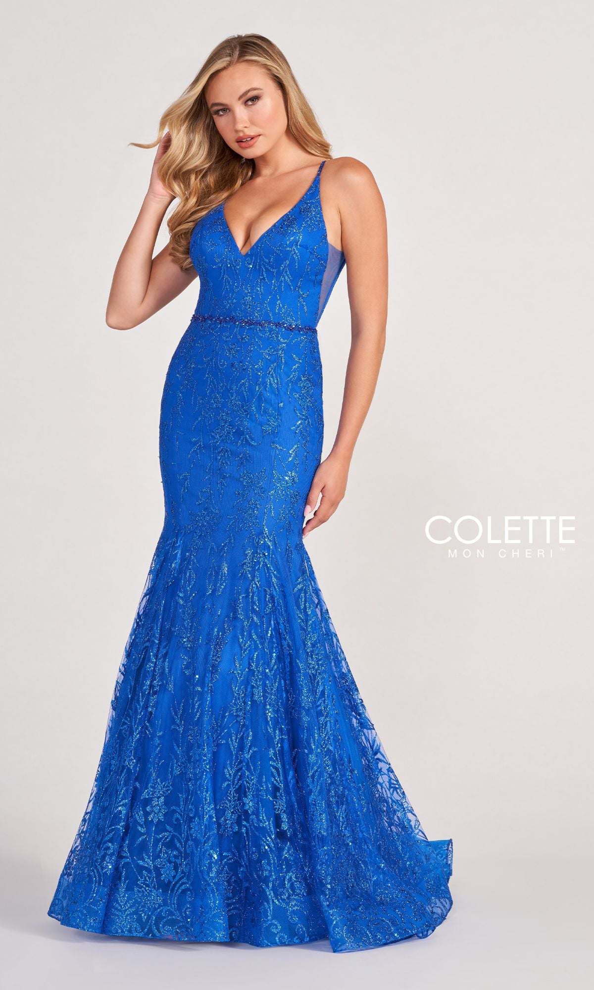 Colette CL2021 Long Mermaid Glitter Prom Dress