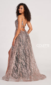 Colette CL2022 Strappy A-Line Glitter Prom Dress