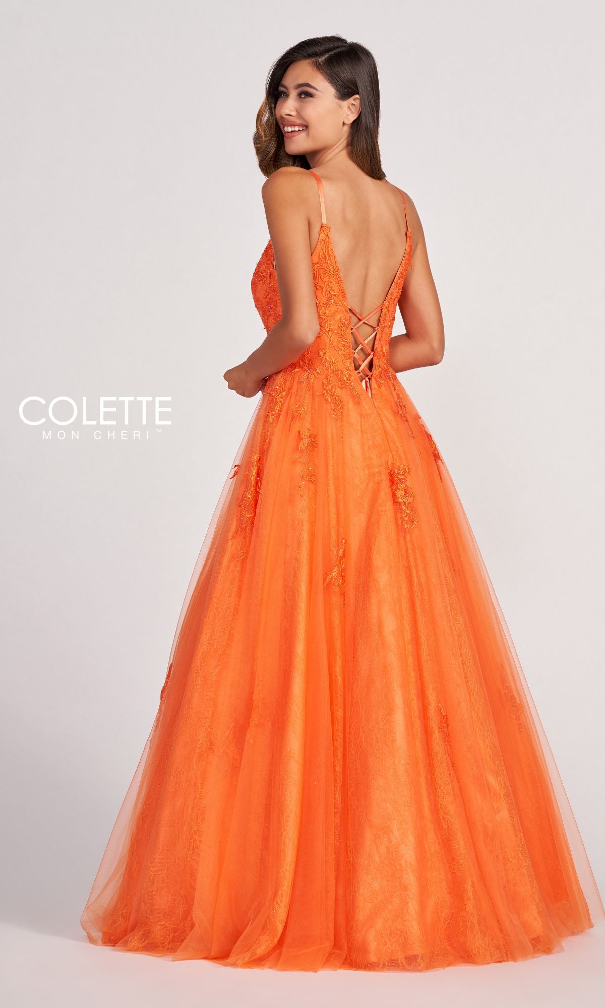 Colette CL2025 Beaded A-Line Long Prom Dress -PromGirl