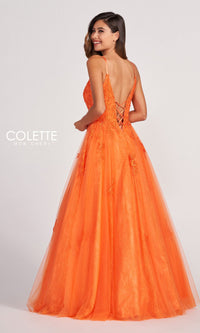 Beaded Lace Long A-Line Prom Dress Colette CL2025