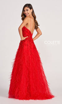 Colette CL2044 Feather Prom Ball Gown