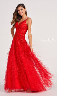 Colette CL2044 Feather Prom Ball Gown