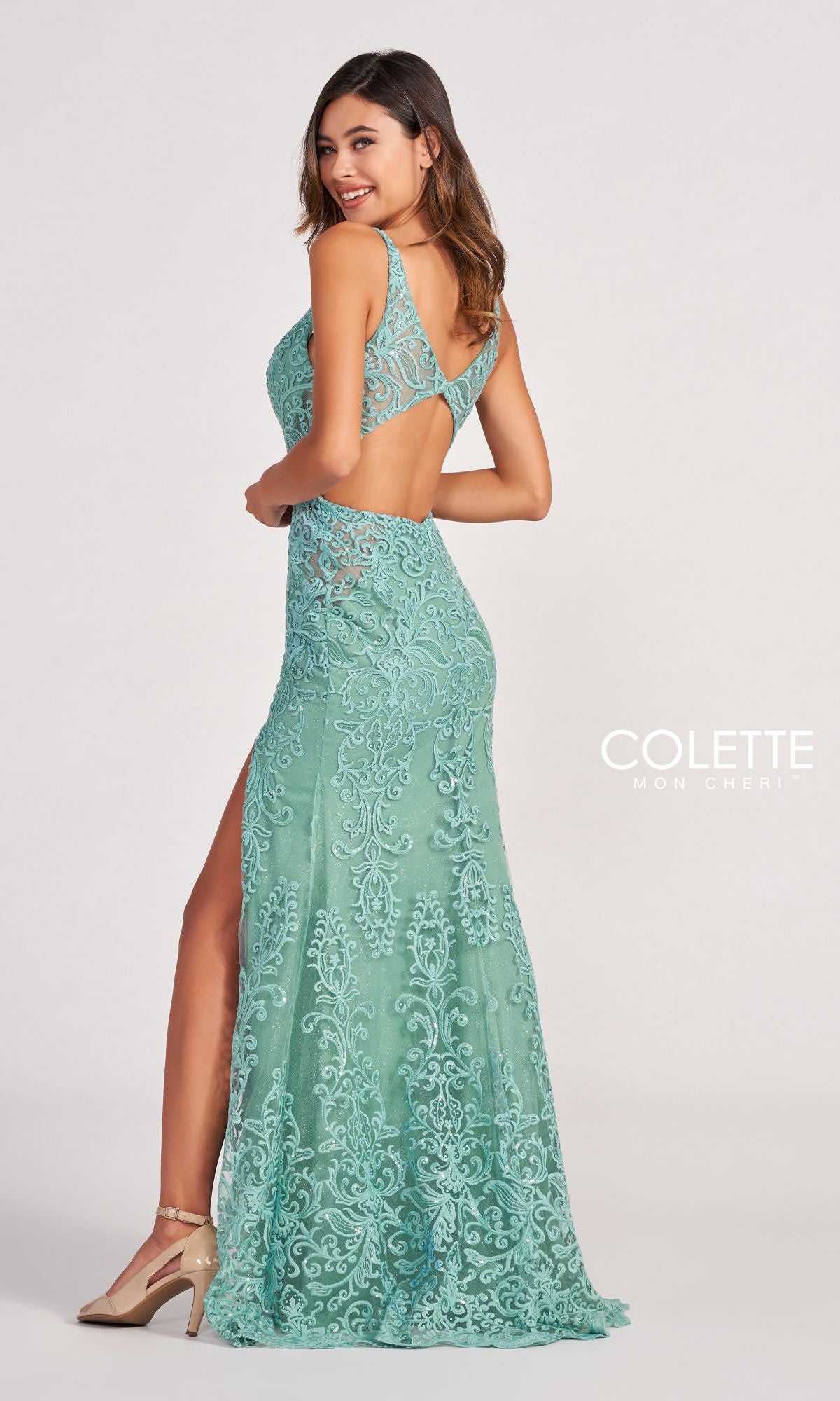 Colette CL2052 Sequin Lace Long Formal Dress