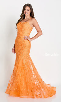 Long Lace Mermaid Prom Dress with Strappy Back