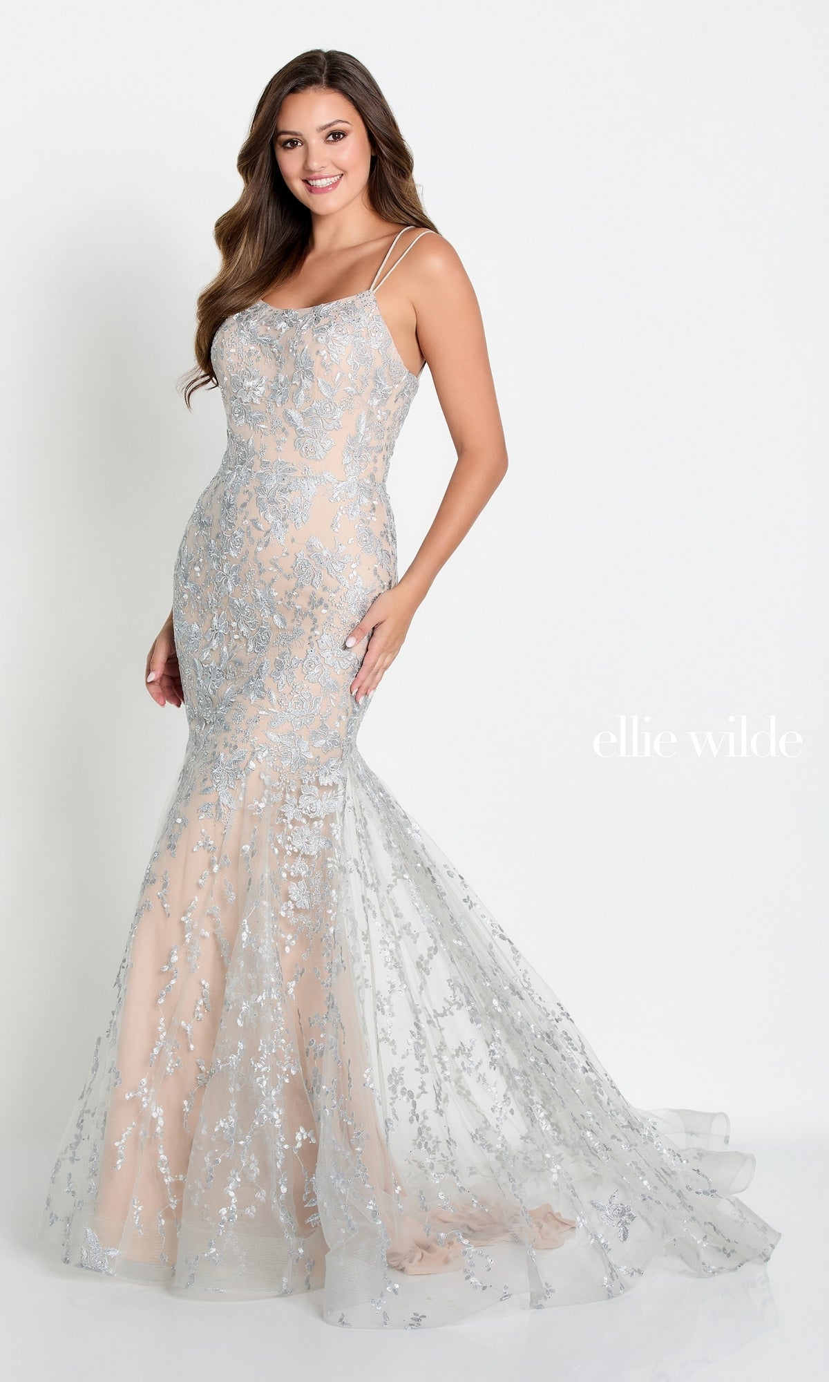 Long Lace Mermaid Prom Dress with Strappy Back