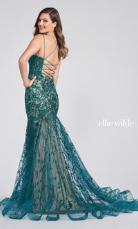 Long Lace Mermaid Prom Dress with Strappy Back