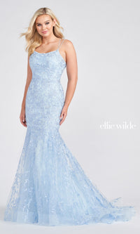 Long Lace Mermaid Prom Dress with Strappy Back