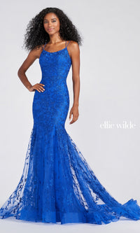 Long Lace Mermaid Prom Dress with Strappy Back