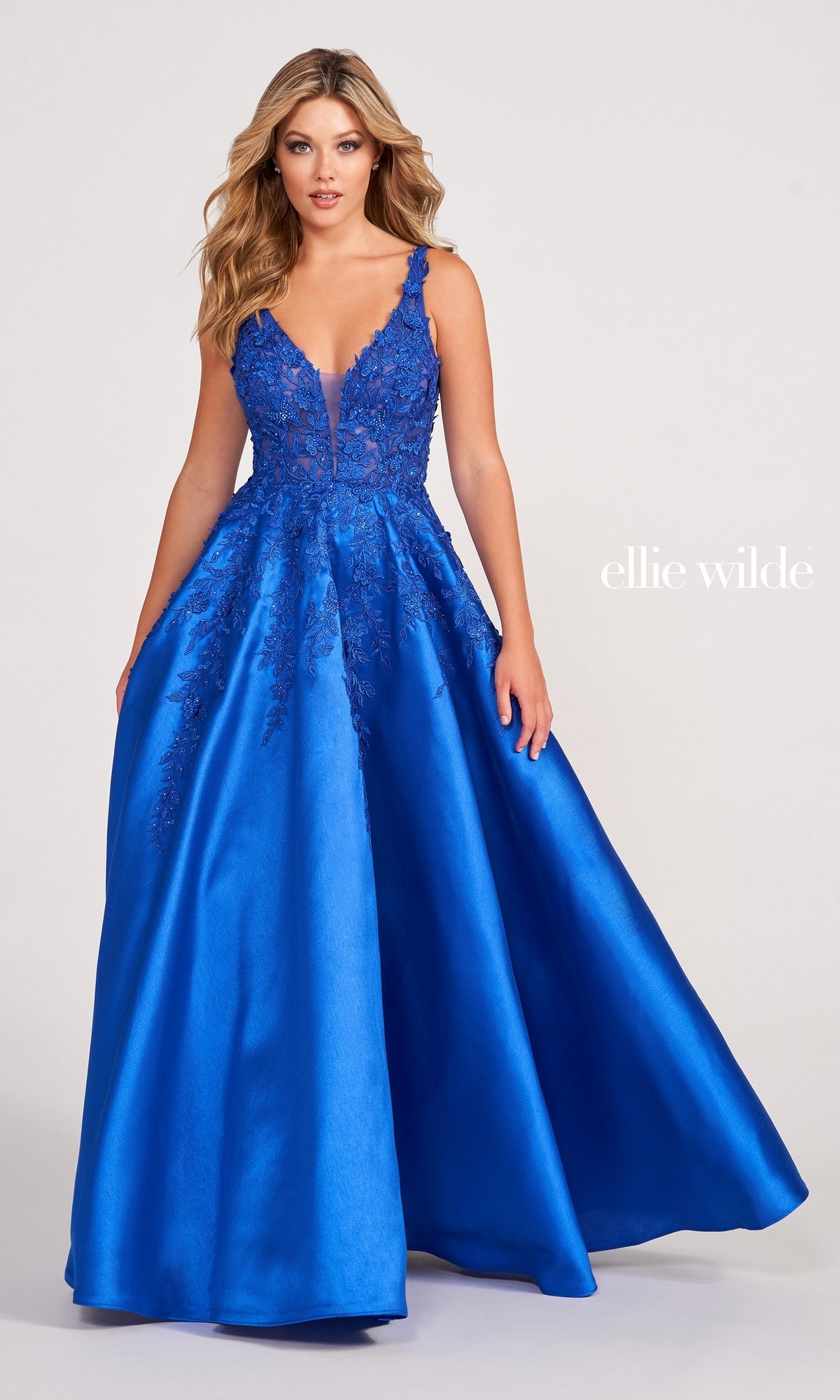 Ellie Wilde Designer Prom Dress with 3-D Butterflies