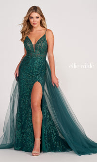 Ellie Wilde Prom Dress With Detachable Tulle Overskirt