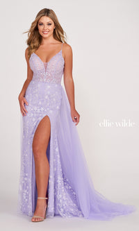 Ellie Wilde Prom Dress With Detachable Tulle Overskirt