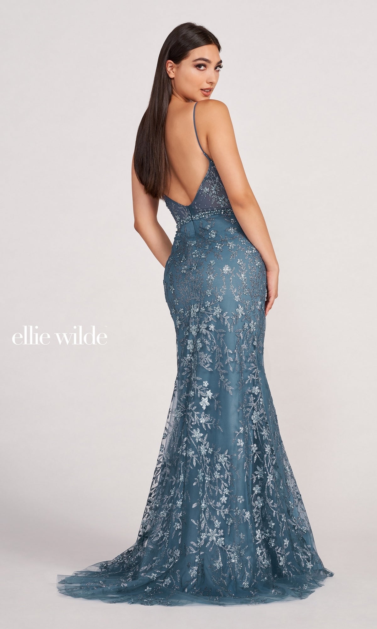 Ellie Wilde Prom Dress With Detachable Tulle Overskirt