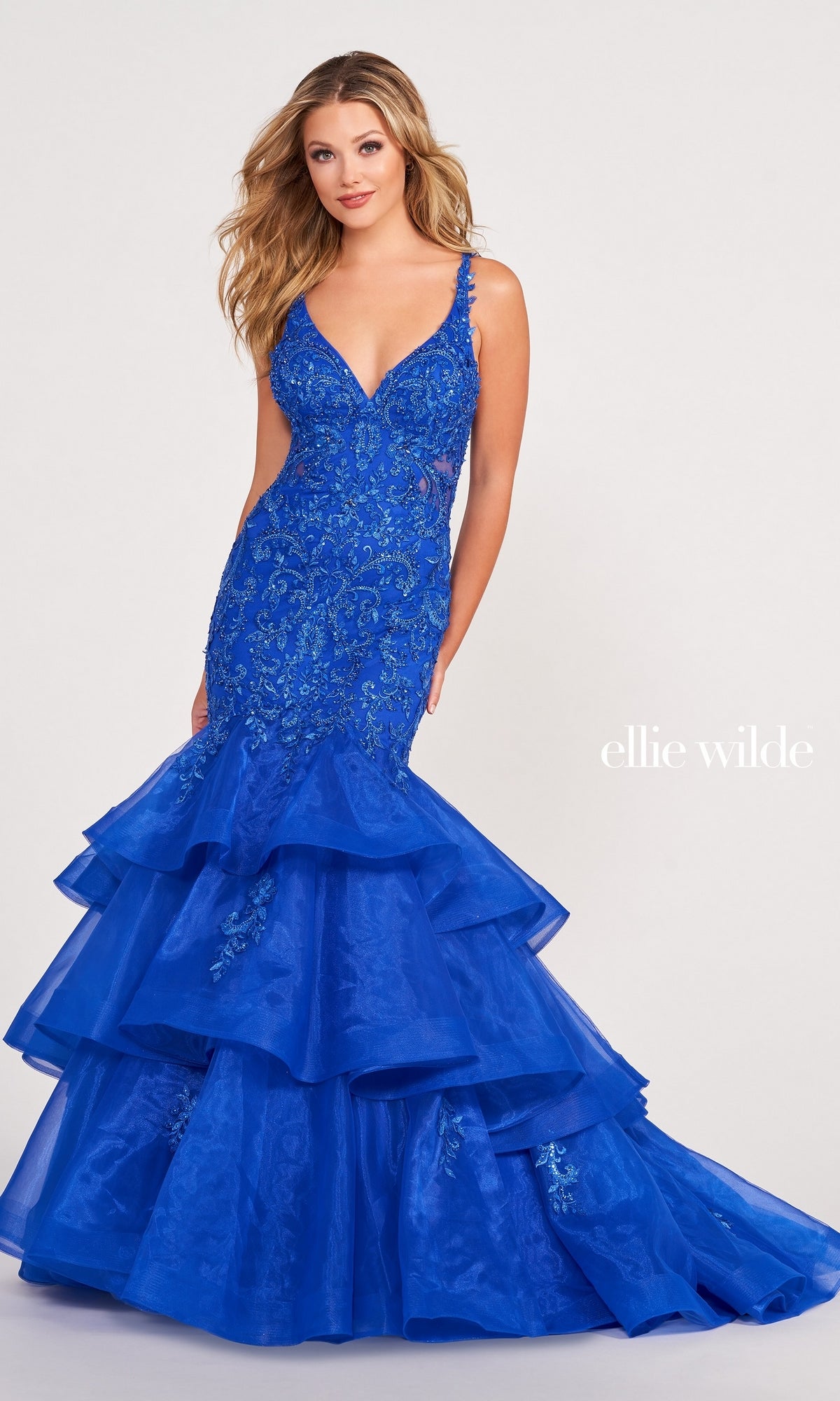 Layered Skirt Mermaid Ellie Wilde Gown EW34082