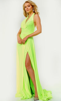 Lime Green Halter Prom Dress from JVN by Jovani