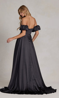 Strapless Sweetheart Prom Dress with Puff Sleeves