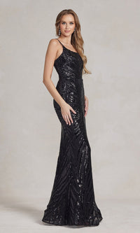 One-Shoulder Long Sequin Formal Dress