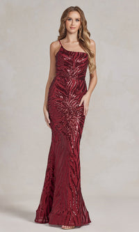 One-Shoulder Long Sequin Formal Dress