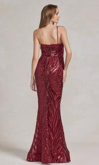 One-Shoulder Long Sequin Formal Dress