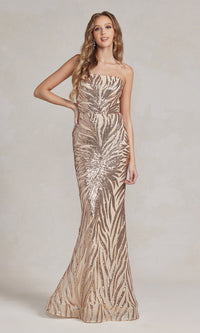 One-Shoulder Long Sequin Formal Dress