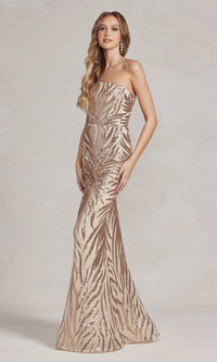 One-Shoulder Long Sequin Formal Dress