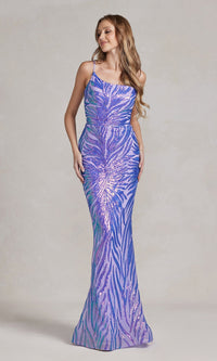 One-Shoulder Long Sequin Formal Dress