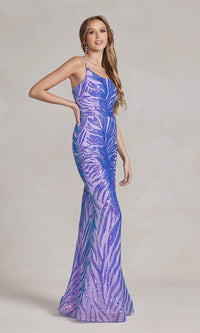 One-Shoulder Long Sequin Formal Dress